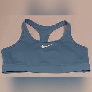 NIKE SPORTS BRA Racerback SMALL with White Swoosh Light Blue